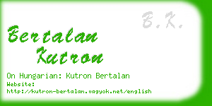 bertalan kutron business card